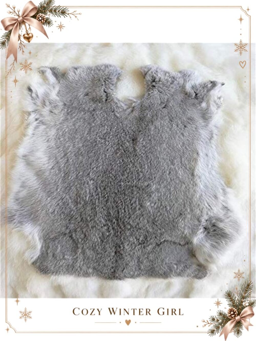 Natural Real Rabbit Fur Pelt Craft Grade Sewing Leather